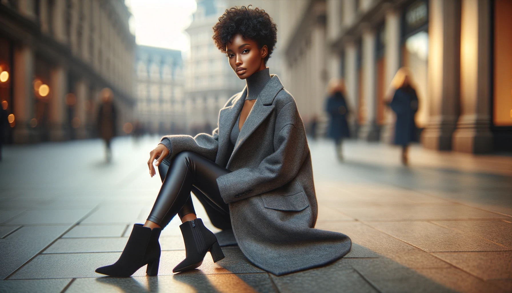 The Chic Athleisure Way: Styling Your Grey Coat with Leggings and Boots